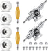 Zhehao 8 Pcs Fingerboard Bearing Wheels, Standard Tool with CNC Lathed Bearing and Nut Driver for Finger Skateboard