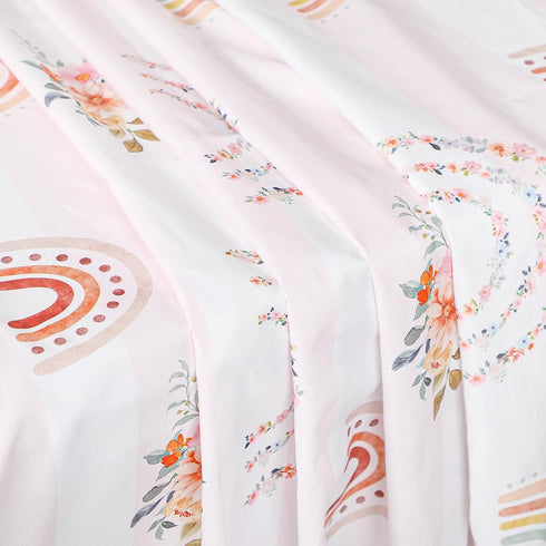 Sets Set 5 Set Toddler Bedding Twin Size for Girls, Rainbow Toddler Crib Bedding Piece Floral Toddler Comforter