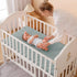 Muslin Crib Sheets for Baby Boys Girls, Neutral Fitted Mattress Sheet for Standard Crib Toddler 28” x 52” (Sage Green)