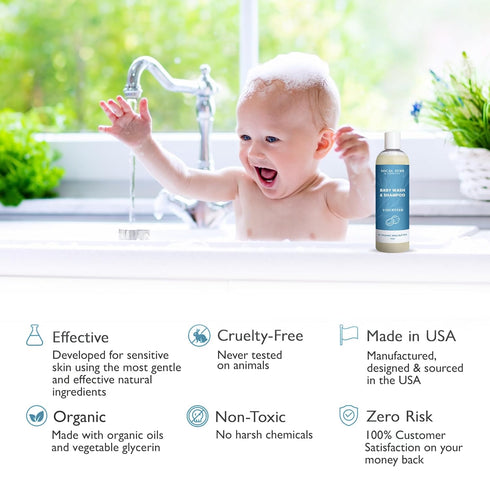 1 Pack 12oz SoCal Suds & Company Baby Body Wash & Shampoo - Shea Moisture for Sensitive Skin - Fragrance Free Hair