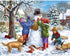 Set 300 Bits and Pieces Value of Two Piece Jigsaw Puzzles for Adults Building a Snowman on a Snow Day, Sunrise Feasting