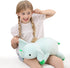 24in Weighted Elephant Stuffed Animal, 4.2Lb Plushie Throw Pillow for Adults, Boys, and Girls (Green)