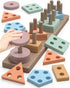 Montessori Toys for 1 2 3 Years Old, Wooden Sorting and Stacking Educational Learning Toy for Kids