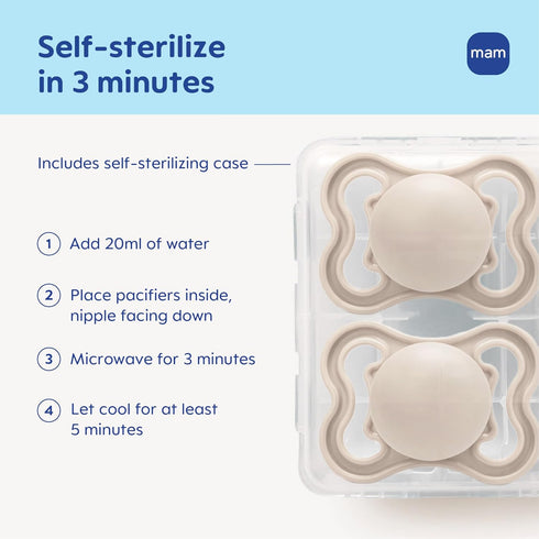 0-6 Pack 2, MAM Supreme Baby Pacifier, Newborns Months, Developed with Orthodontists, Extra Air Flow for Sensitive