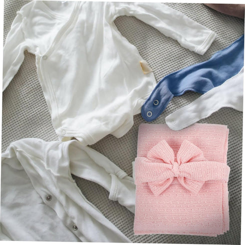 Set Soft Muslin Swaddle Blanket with Headband for Newborns