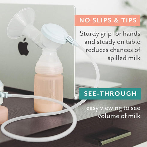 6 oz Set 2 Mila's Keeper Premium Silicone Breast Milk Storage Bottles, for Pumping, Storing and Feeding, Fits Leading