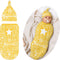 YallLocoMo Custom Newborn Swaddle Blankets Hat Yellow Star Name Text Sets Soft Baby