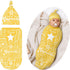 YallLocoMo Custom Newborn Swaddle Blankets Hat Yellow Star Name Text Sets Soft Baby