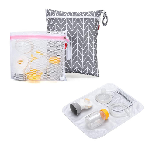 Damero Breast Pump Parts Bag, Wet Dry Breast Pump Parts Bag, Pumping