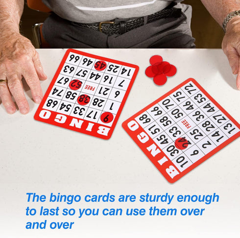 100-Pack Multi-Color Bingo Game Cards Set with Easy Read Numbers for Large Groups and Parties