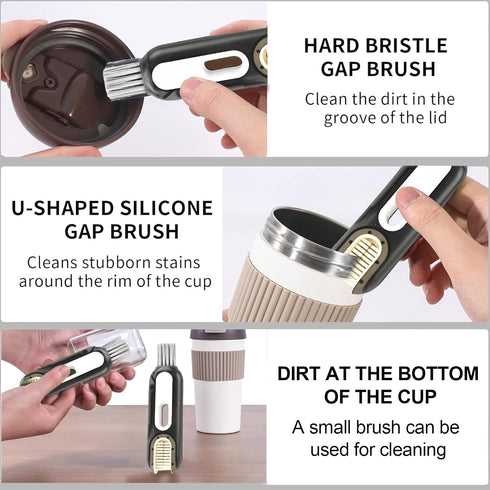 5-in-1 Long Handle Electric Water Bottle Brush, Straw Cleaner Brushes with Removable Brush Head, Water Bottle Brush