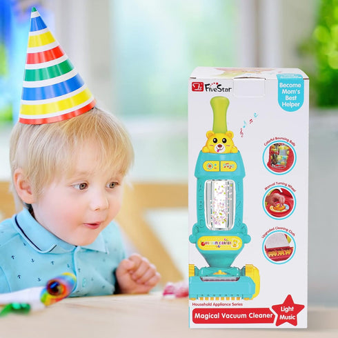 FS Kids Vacuum Cleaner Toy for Toddlers with Lights & Sounds, Pretend Play Housekeeping Toys for Ages 2-4