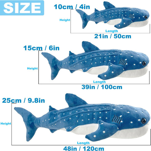 21in Whale Shark Stuffed Animal Whale Shark Plush whale shark Kids Plush Toy Pillows Stuffed Blue Whale Doll