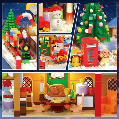 2025 Set 24 Countdown 10+ INSOON Advent Calendar Gingerbread House Mini Building with Lights, Days Christmas Building