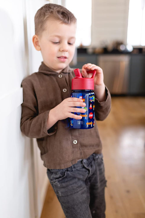 Simple Modern Kids Water Bottle, BPA-Free Tritan Cup with Leak Proof Straw Lid, 12oz, Dinosaur Roar