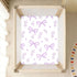 CZXW 52" 28" Purple Bows Crib Sheets Fitted x Natural Cotton Soft & Breathable for Baby Crib Mattress