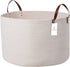 Luxury Extra Large Nursery Storage Basket, 22 x 22 x 14 inches, 100% Cotton Rope with Handles - Off White