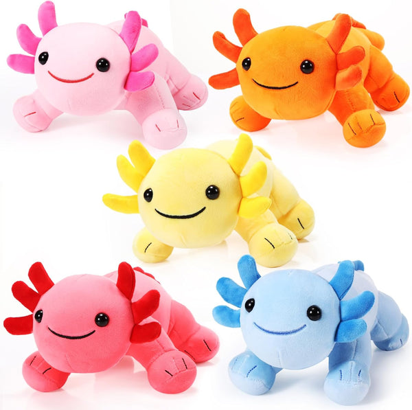 Libima 5 Pcs 12 Inch Axolotl Plush Toys, Cute Soft Stuffed Animal Plushies for Birthdays and Home Decoration