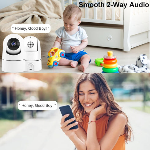BlessFly 4MP 2.4/5G 2 Indoor Cameras for Home Security, WiFi Baby/Dog Monitor with Phone APP, Auto Tracking, Human