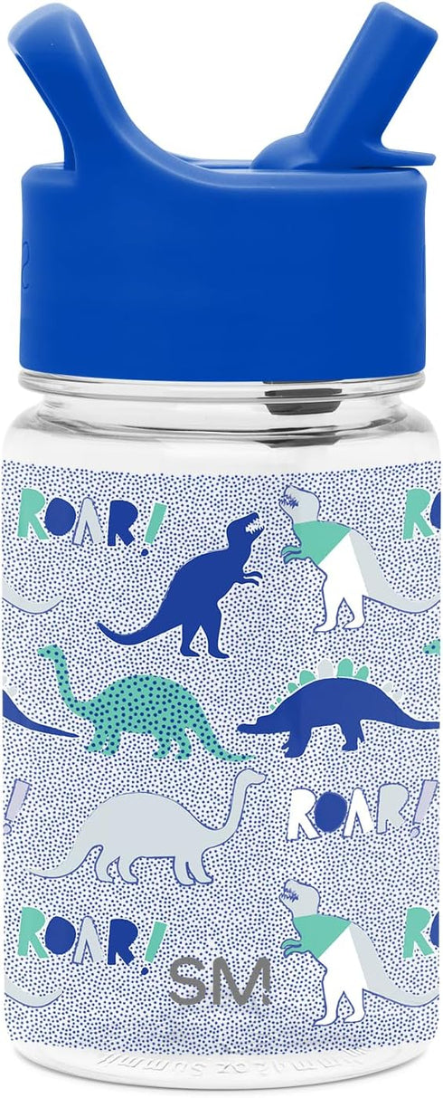 Simple Modern Kids Water Bottle, BPA-Free Tritan Cup with Leak Proof Straw Lid, 12oz, Dinosaur Roar
