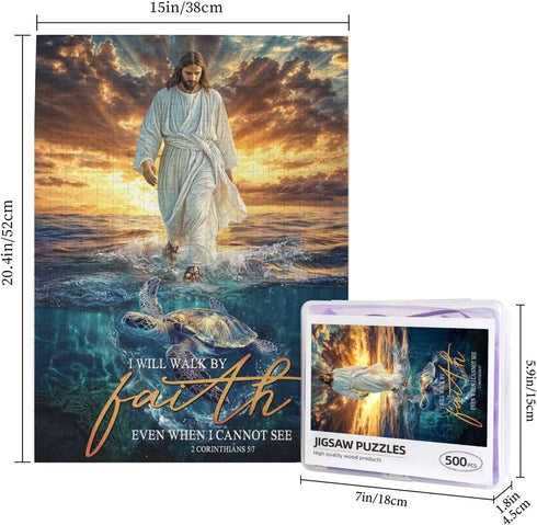 Luixdie 500 Christian Puzzles for Adults Pieces Religious Jesus Puzzle Inspirational Motivational Bible Puzzle Jesus
