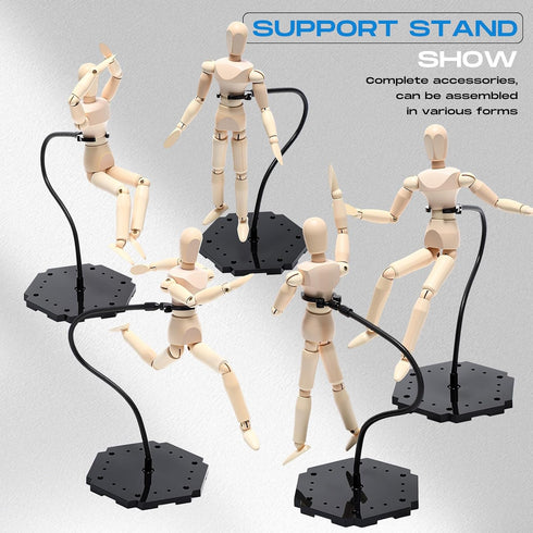 12 8 12 Inches 1/144 Wonderjune Pcs Action Figure Stands for to Dolls Flexible Assembled Action Figure Display Holder