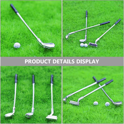 jojofuny 1 Set of Dollhouse Golfing Club, Miniature Golf Club Balls Set, Miniature Golf Clubs, Mini Golf Club Model Toys, for 1:12 Scale Dollhouse Decorations