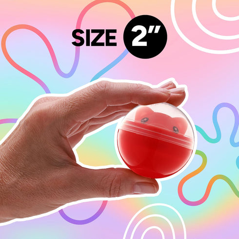 Entervending Empty Clear-Colored Round Capsules, 2 inch, 50 pcs Bulk for Toy Gumball Machines