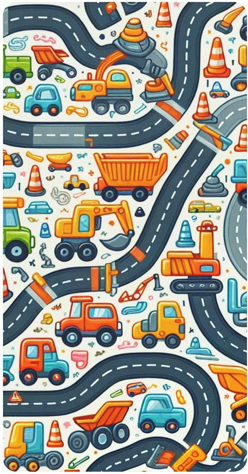 CZXW Cute Cars Route Crib Sheets Fitted 52" x 28" Natural Cotton Soft
