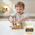 1-3,Montessori 1 2 3 LED Busy Board for Toddlers Sensory Toy with Key Switch and Plug, Light Up Wood Activity Switch
