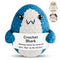 Crochet Shark Plushie Shark Stuffed Animal with Message Card, Soft Yarn 2.8"