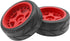 ShareGoo RC OD 2.55" Nylon 12mm Hex Wheels & Rubber Tires Set Compatible with Traxxas Tamiya Sakura HSP Redcat 1/10 RC On-Road Touring Drift Car (Red)