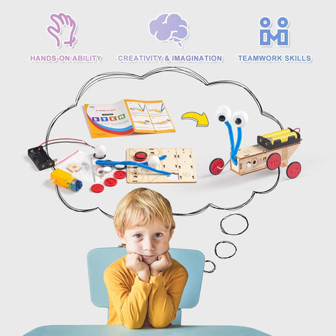 STEM Kits for Kids Ages 5-12, Robot Building Crafts Kit, 3D Wooden Puzzles, Woodworking Model Toys