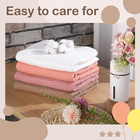 4 32 32 Inch Peryiter Pcs Muslin Hooded Baby Towels x Cotton Newborn Bath Essentials Muslin Infant Blankets Absorbent