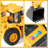 YySiRui 11" 1: 18 Ages3+ Excavator Toy, Scale, Rolling Wheels Inertia-Powered, HeavyDuty Plastic, with Lights