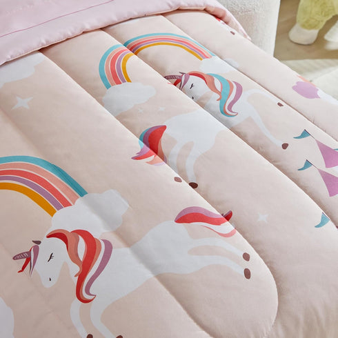 4 Set Set 1 Set 1 1 1 Pieces Toddler Bedding for Girls Light Pink Unicorn Toddler Bed - Soft Castle Rainbow Cute
