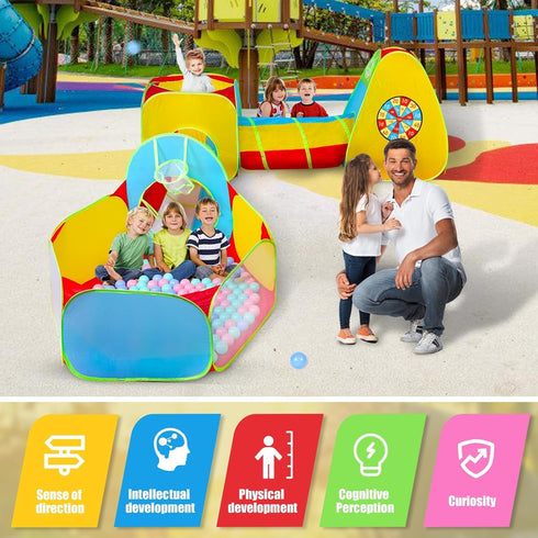 5Pack Kids Play Tent for Toddlers - Indoor Playground with 50 Balls, Foldable Pop Up Tents and Outdoor Playhouse