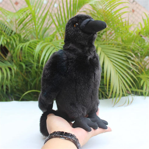 Realistic Crow Plush, Cute Black Raven Stuffed Animal, 9.44'' Soft Little Bird Toys for Kids Gifts
