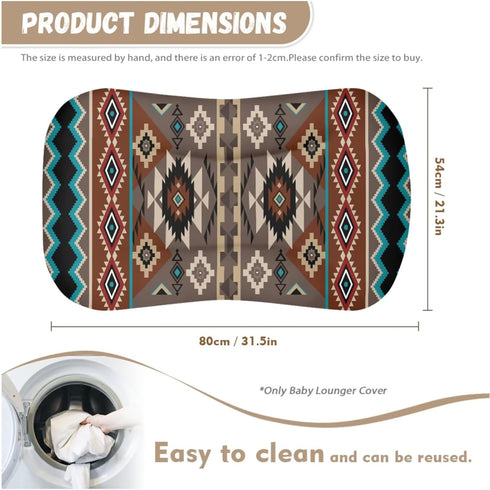 Sarogrorin Southwestern Tribal Pattern Baby Infant Lounger Cover Breathable & Portable Infant Lounger Case Nursing