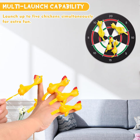 TEESSUE 40 Pcs Flying Chicken Slingshot Party Favors for Kids Adults, Bulk Gag Goodie Bags Stuffers for Kids, Rubber