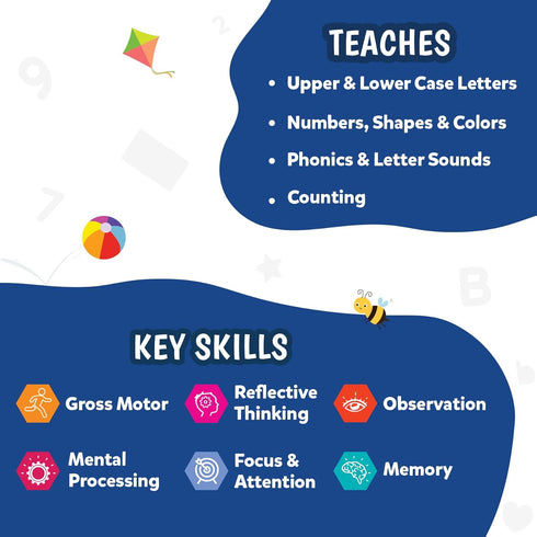 Skillmatics Flash Cards for Toddlers, Jump & Learn Letters, Numbers, Shapes & Colors for Ages 2-5