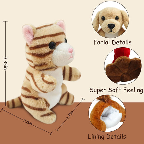 12Pcs Set, Finger Puppet Realistic Plush Animal Finger Puppets Role-Playing Story Finger Puppet Farm Animal Theme Soft