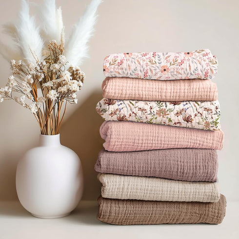 2-Pack: Pack lulumoon Mini Crib Sheets Soft Muslin Cotton and Play Sheets for Playard Mattress - Boho Floral Print