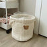 Yovslop Bear Storage Bucket Beige Cotton Basket Diaper Bag Large Capacity Bin for Home Nursery Room