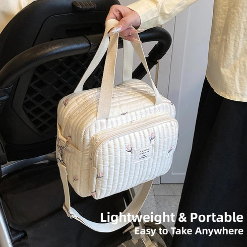 ODUODU Foldable Diaper Bag Large Capacity Portable for Stroller Multifunctional Baby Travel Essentials Bag