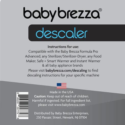 Baby Brezza 8 oz. Descaler, Universal Solution for Baby Appliances, Removes Mineral Build-up Made in USA