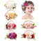 Cinaci 6 Pack Delicate Rose Flower Nylon Headbands, Floral Bows Headband Super Stretchy Hair Bands Fancy Headpieces