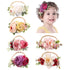 Cinaci 6 Pack Delicate Rose Flower Nylon Headbands, Floral Bows Headband Super Stretchy Hair Bands Fancy Headpieces