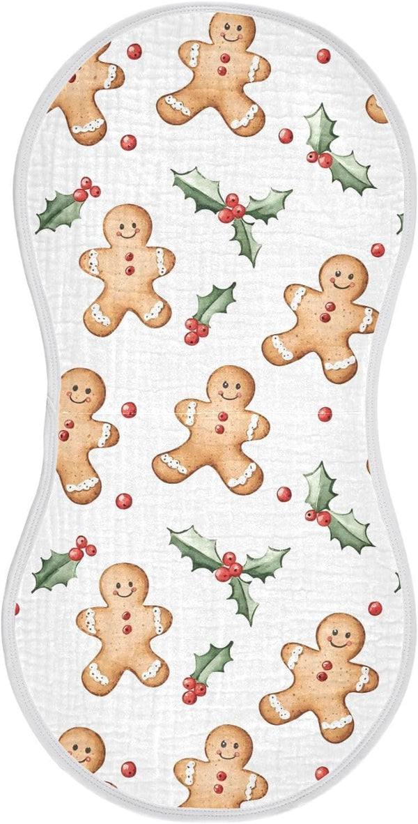 vvfelixl Baby Burp Cloths Cute Gingerbread Man Baby Newborn Cotton Burping Cloths