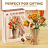 Store Set 868PCS Bagari Roses Bouquet Building - Artificial Flowers Building Blocks with Vase, Compatible with Lego Kit